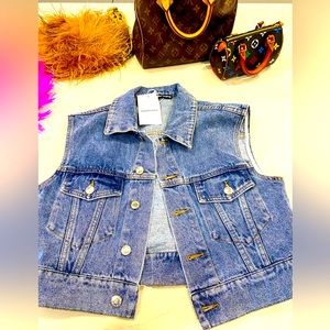 Alexander Wang designer denim Jean vest size medium